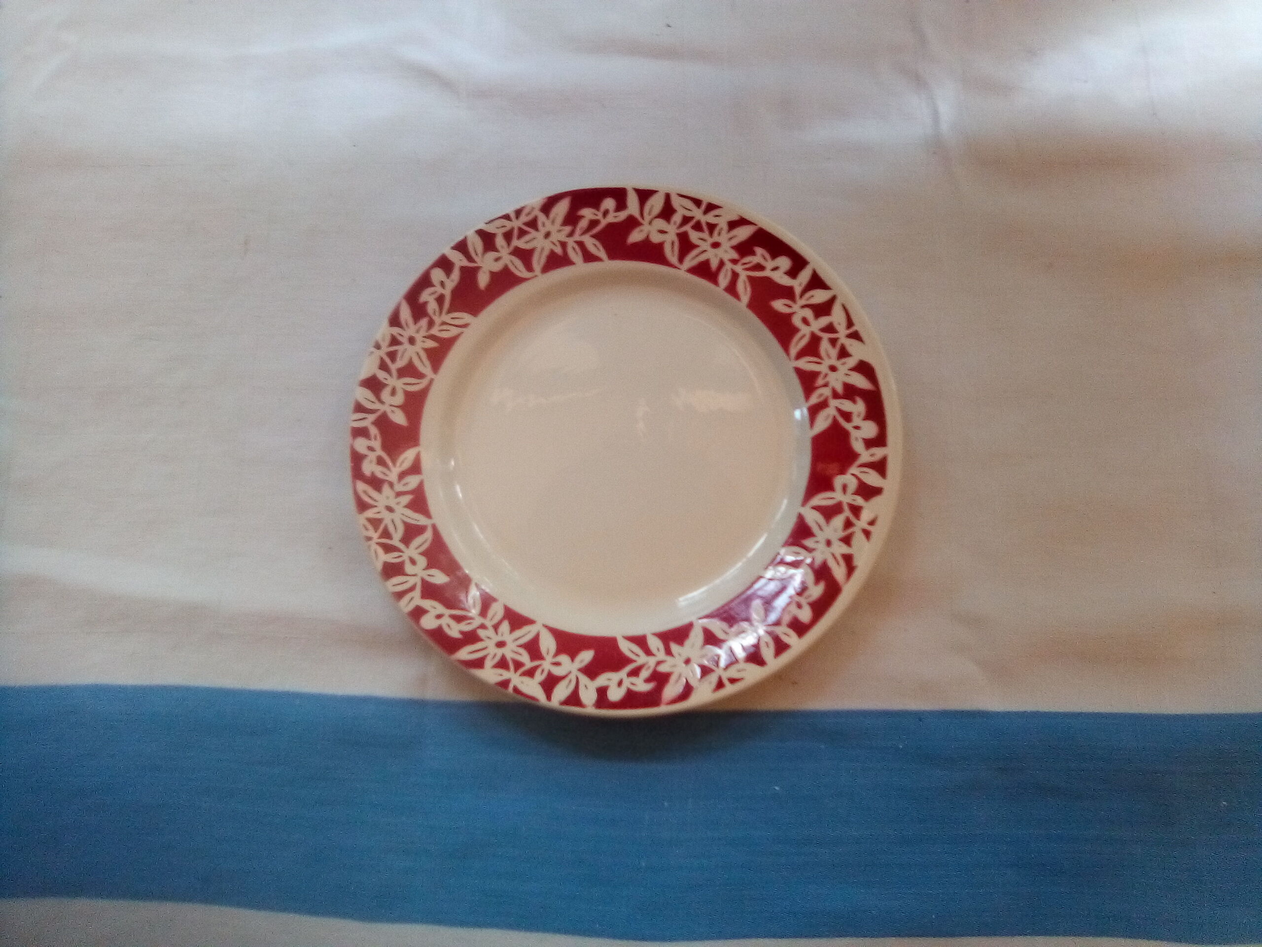 Assorted 8 ancient plates dominating red