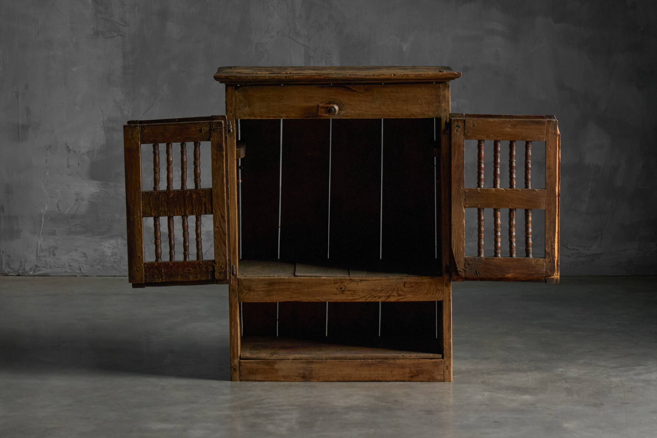 Rural Art Populaire Pantry Cabinet, Spain, 19th Century