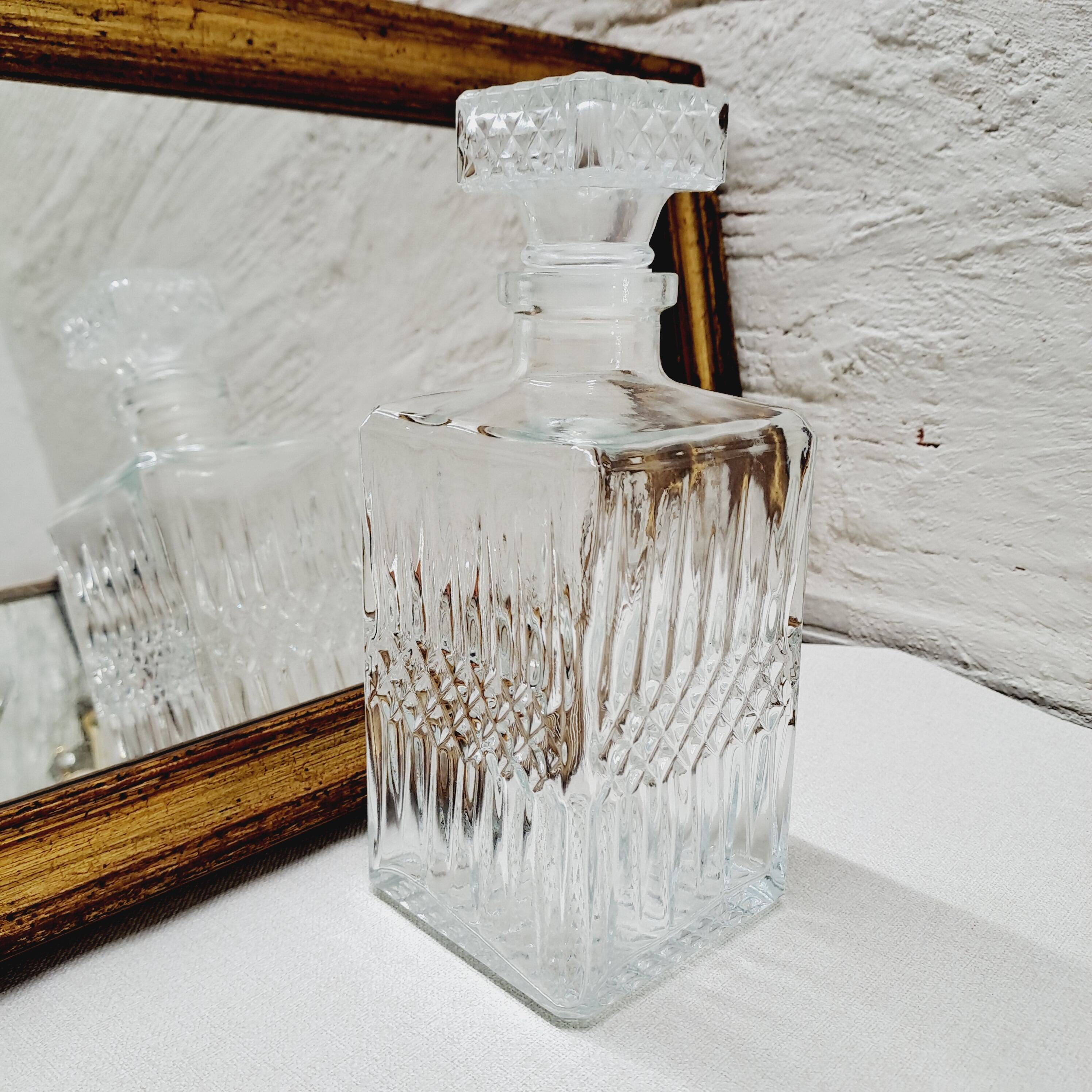 Carafe à whisky verre ciselé Années 70