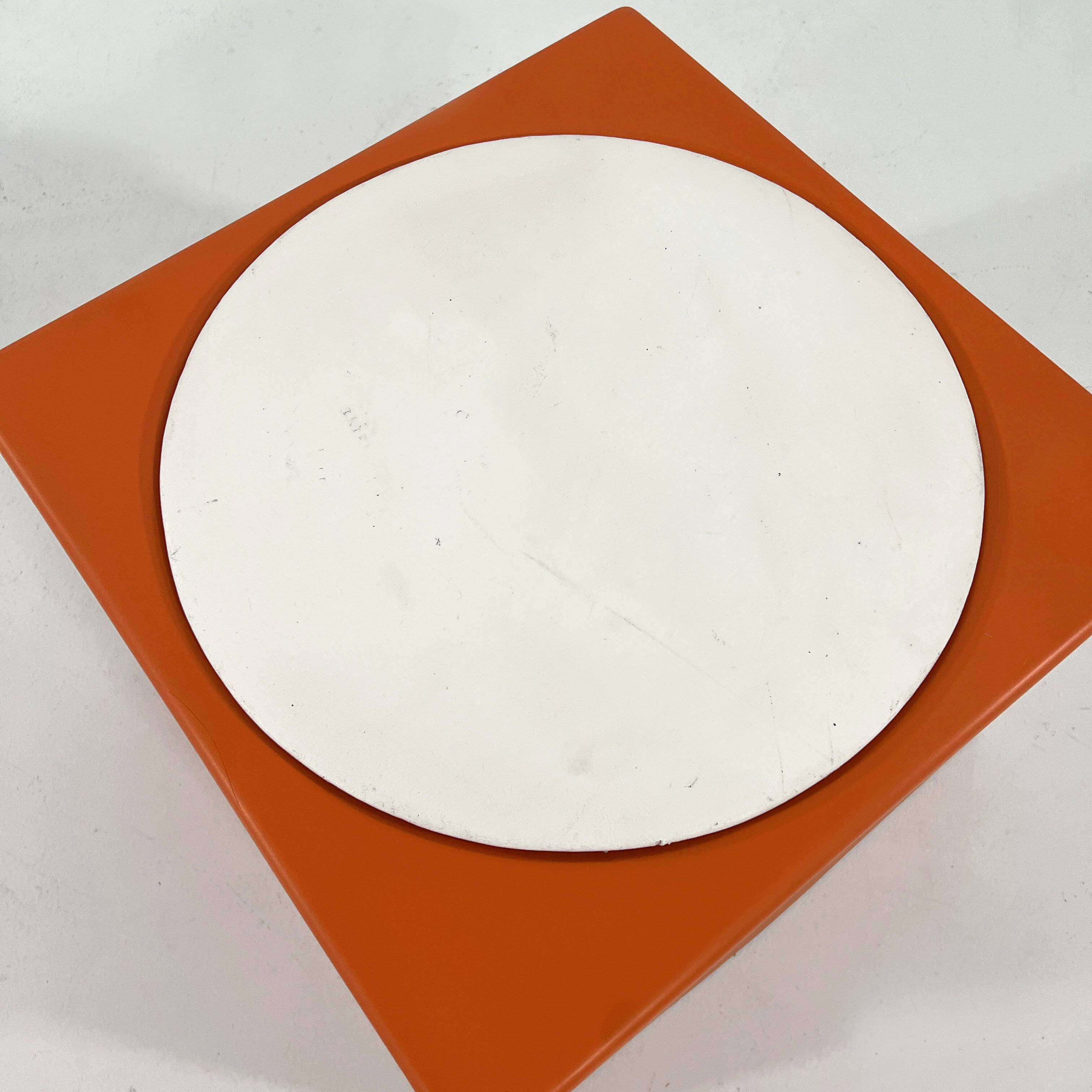 Orange and white stool Il Kubile by MIM Roma, 1970