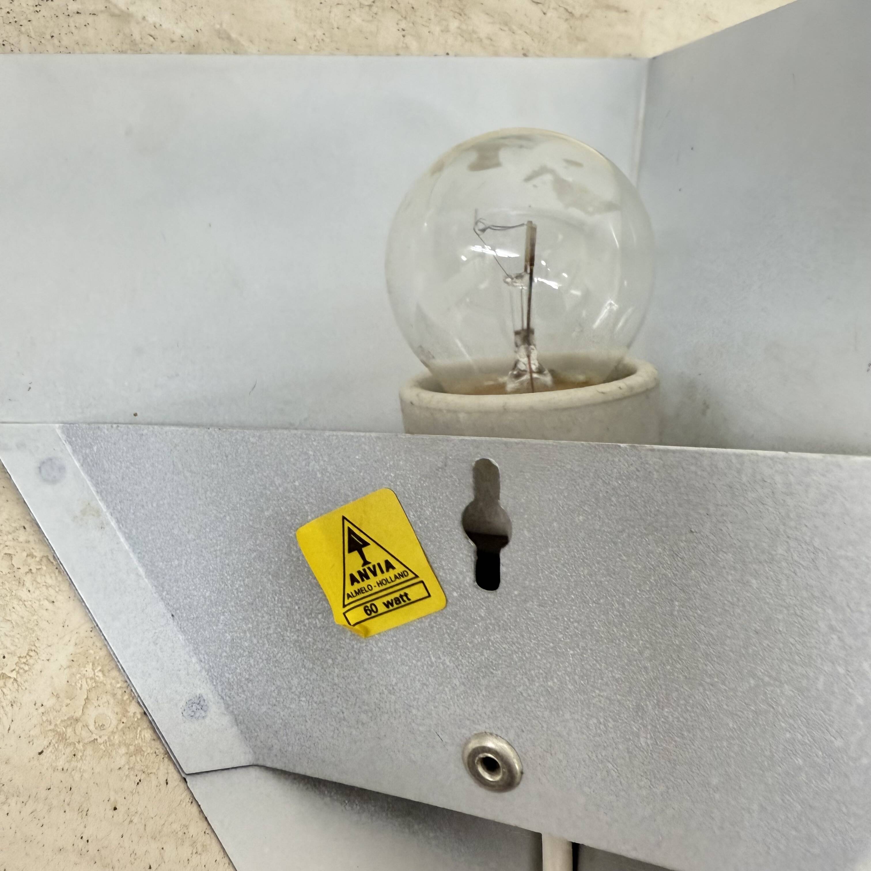 A Set Of J.Hoogervorst for Anvia Almelo Vintage Dutch metal wall lamp 1960s