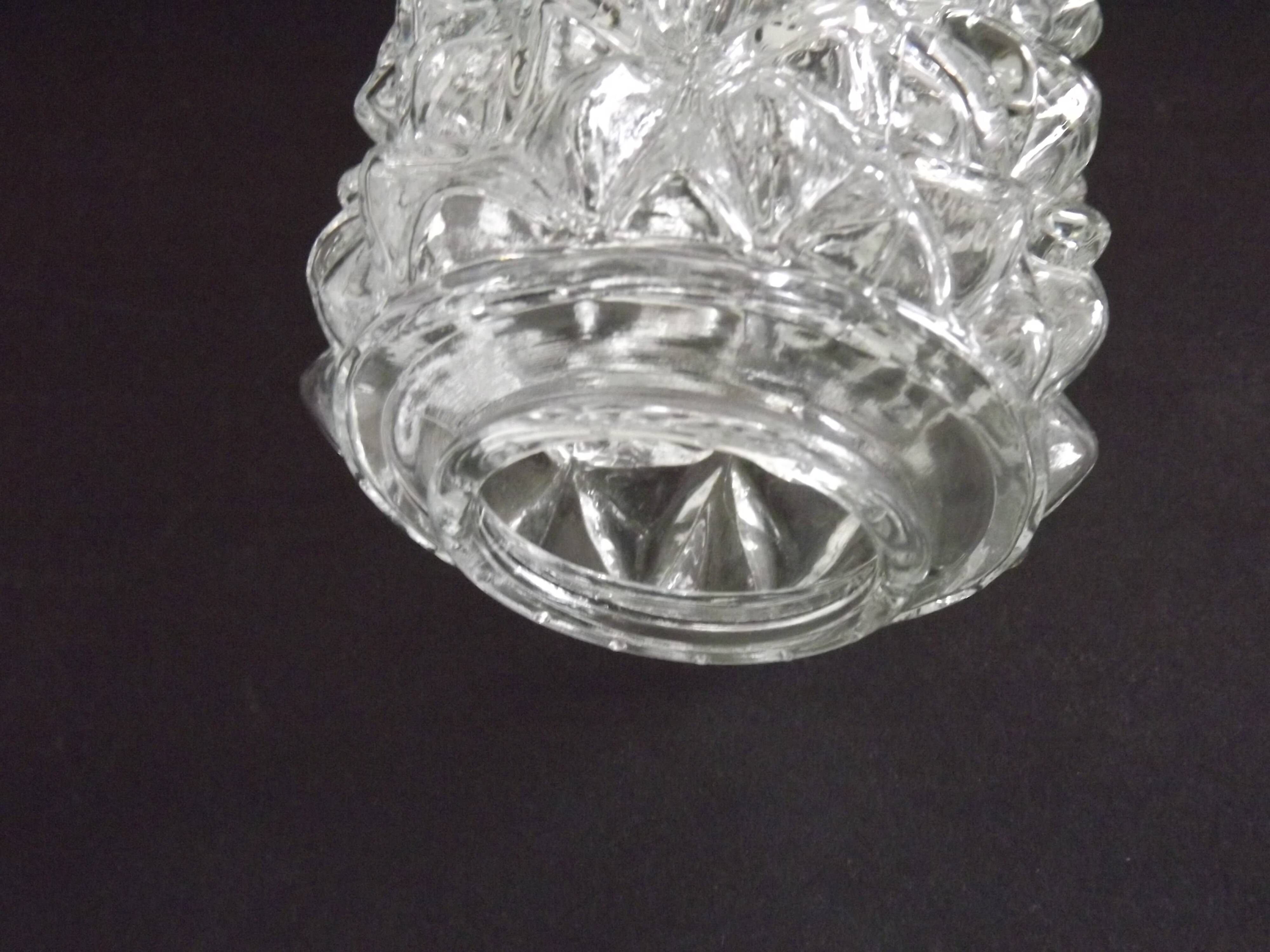 French vintage retro clear cut glass chandelier replacement shade