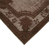 Handmade distressed oriental 1980s 195 cm x 313 cm brown carpet