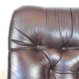 Scandinavian upholstered leather armchair