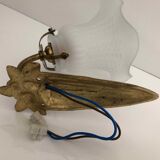 Ancient bronze and opalescent glass sconce