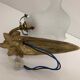 Applique ancienne en bronze et verre opalescent