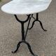 Oval marble and black steel bistro table for 4 people 120cm
