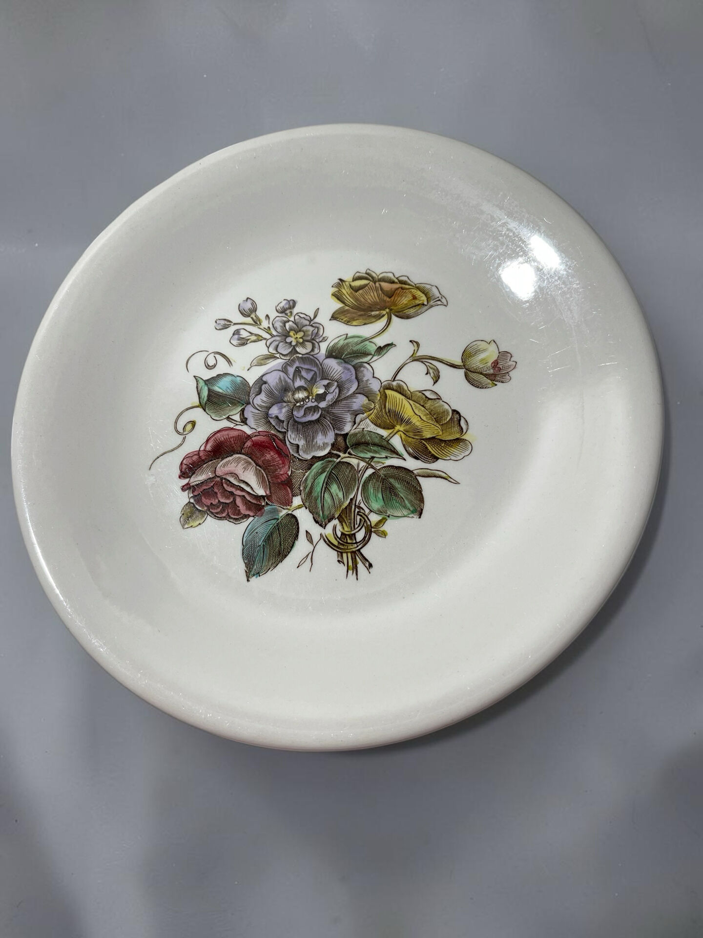 4 vintage plates Villeroy & Boch Mettlach – Bouquet – flowers – Ø 19