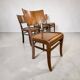 Ensemble de 4 chaises art déco vintage en bois