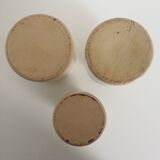 Set of 3 vintage 1950 pots in glazed stoneware