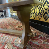Oak bench for monastery farm table