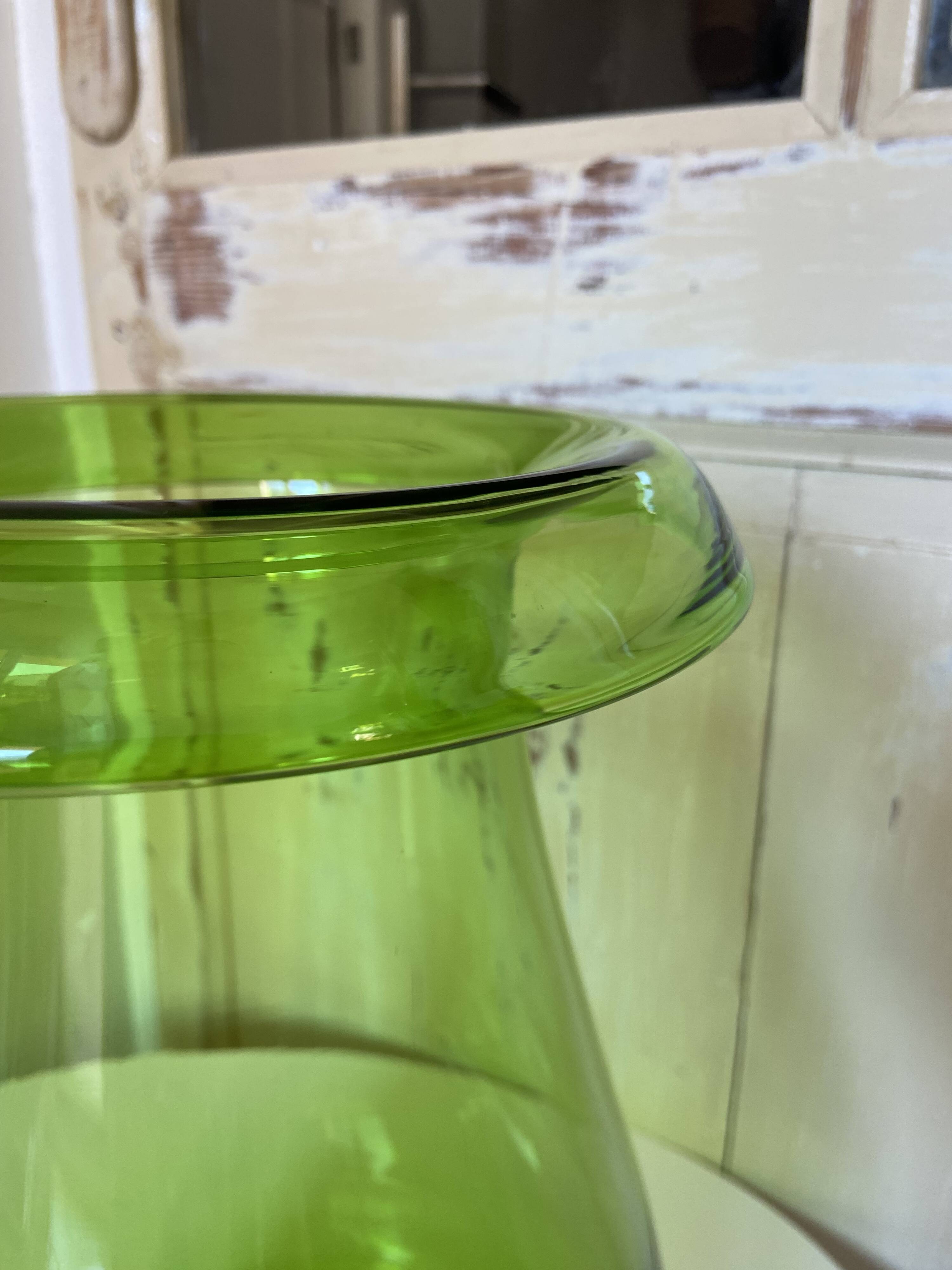 Large Ikea Green Glass Vase by Maria Vinka 1999