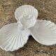 Vintage shell dish in glazed terracotta
