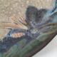 Pair of Denbac enamelled green and blue vide-poches.