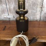 Old vintage golden & brown metal lamp base