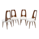Set of Four Mid-Century Italian Walnut Dining Chairs by Vittorio Dassi, 50'