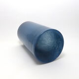 Vase double-layer glass roller vase blue 1980