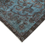 Handmade rustic anatolian 1980s 195 cm x 328 cm blue rug