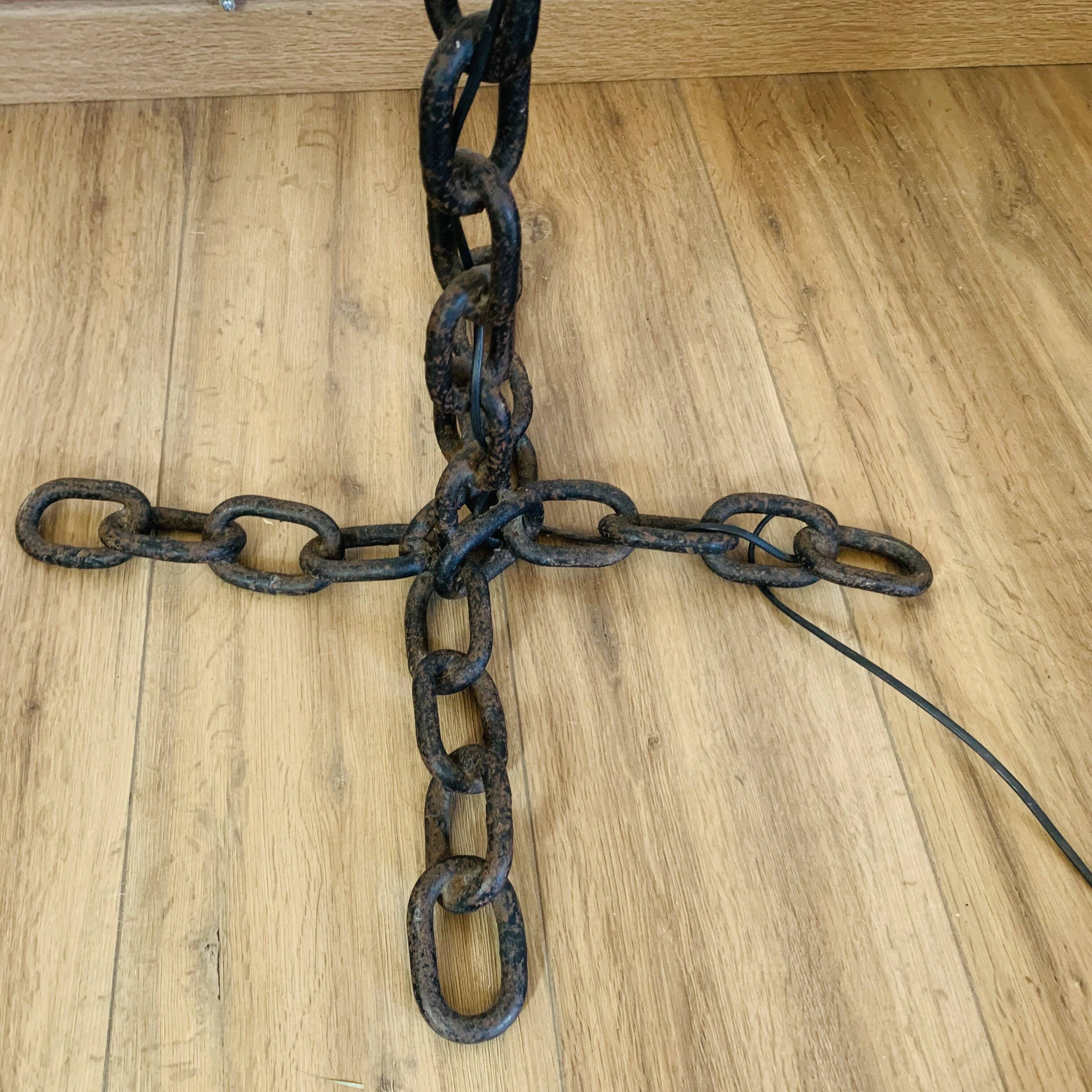 Large Brutalist Iron Floor Lamp