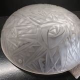 Art Deco hanging bowl in glass paste with floral pattern