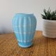 Blue and white opaline vase