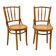 Set of 2 Romanian cane and birch bentwood chairs, 1960s