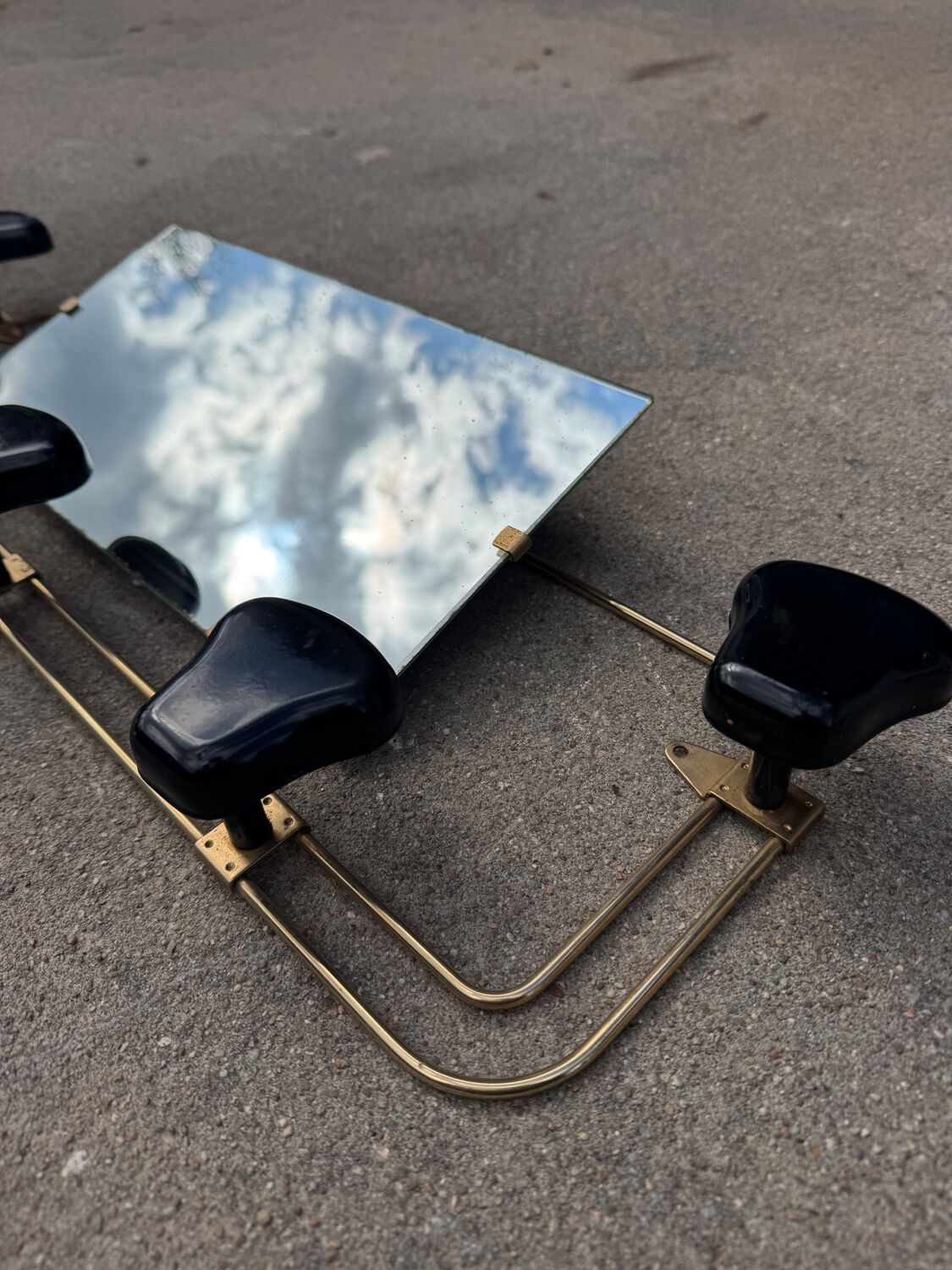 Wall-mounted coat rack mirror from the 1960s.