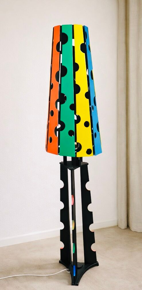 Postmodern Memphis floor lamp, circa 1980.
