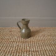 Ceramic pitcher vase with handle handmade pottery artisanal manufacturing Scandinavian country decoration