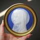 Pair of religious medallions in Limoges porcelain, circa 1900-1930.