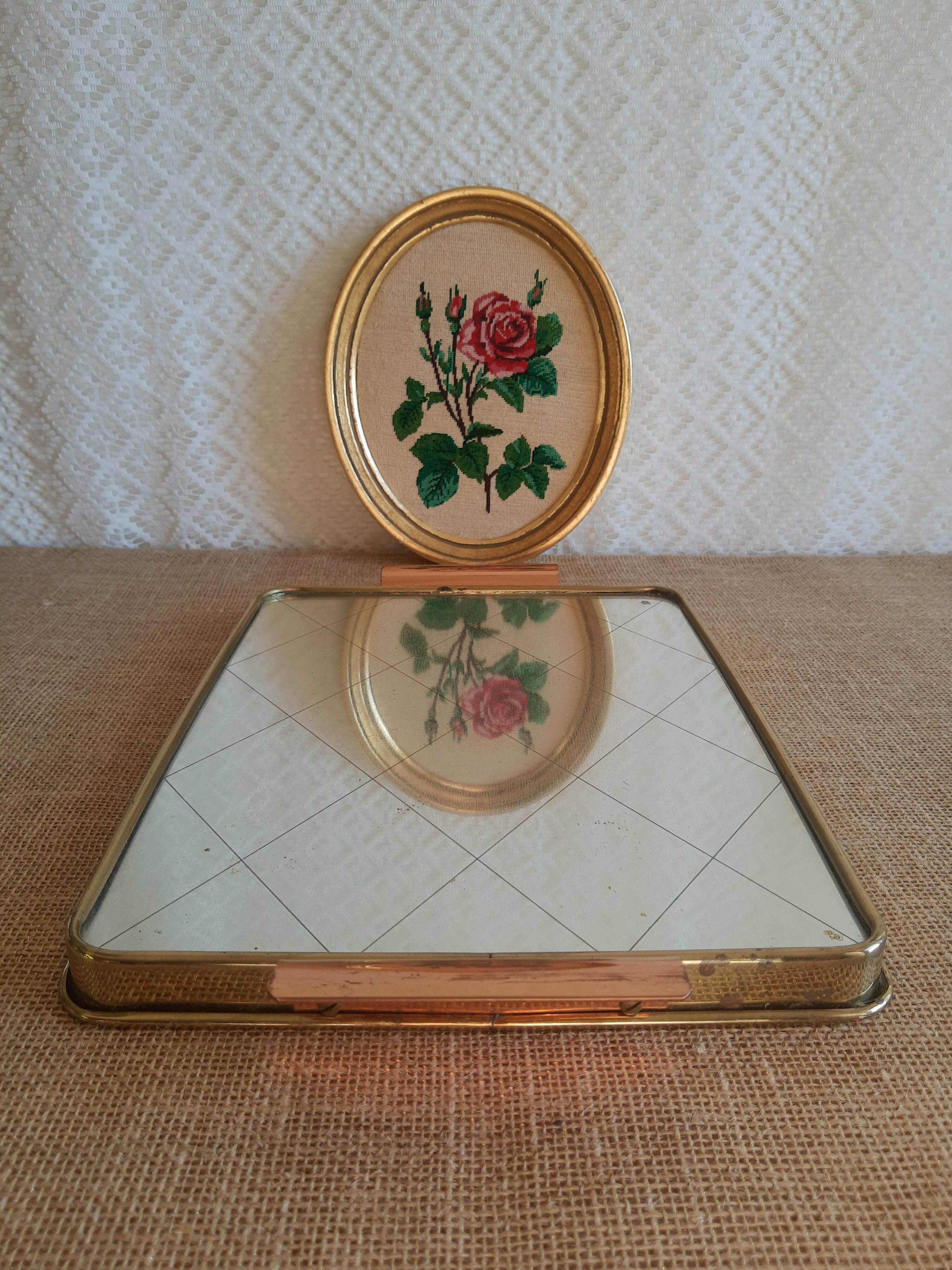 Brass top with vintage mirror