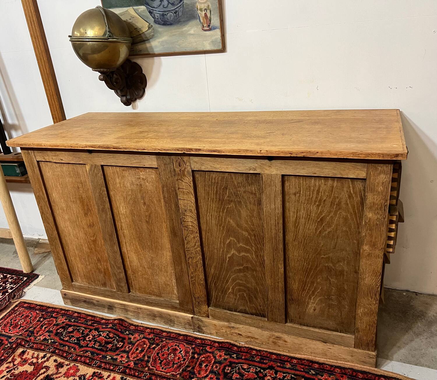 Ancien meuble de droguerie en chêne