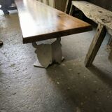 Walnut and stainless steel bench, 1980