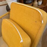 Fauteuil vintage jaune moutarde, 1950