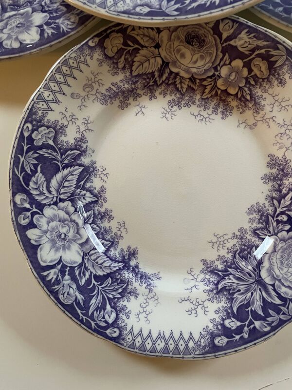 Assiettes dessert Sarreguemines modèle Jardinière XIXEME