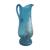Blue glass pitcher