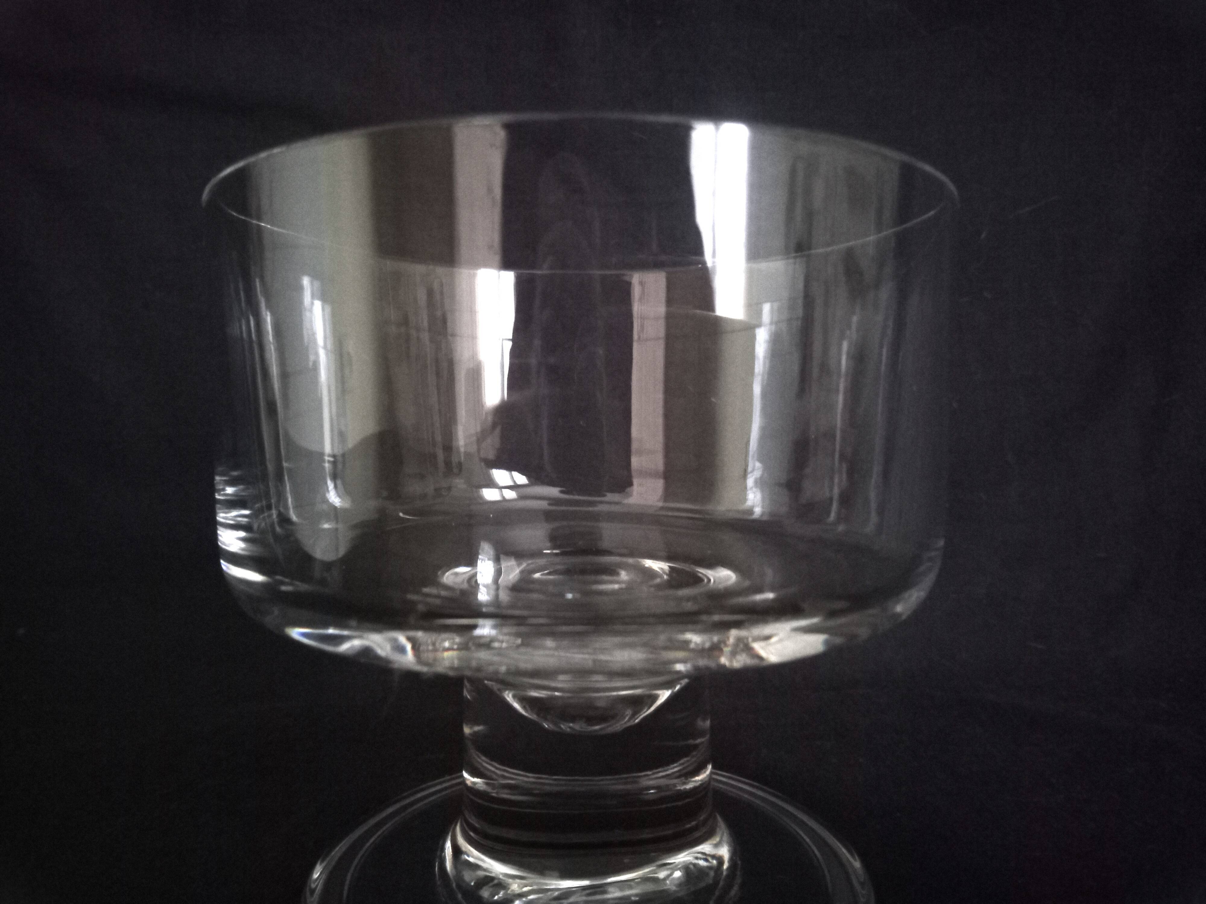 Set of 10 Art Deco crystal footed bowls.
