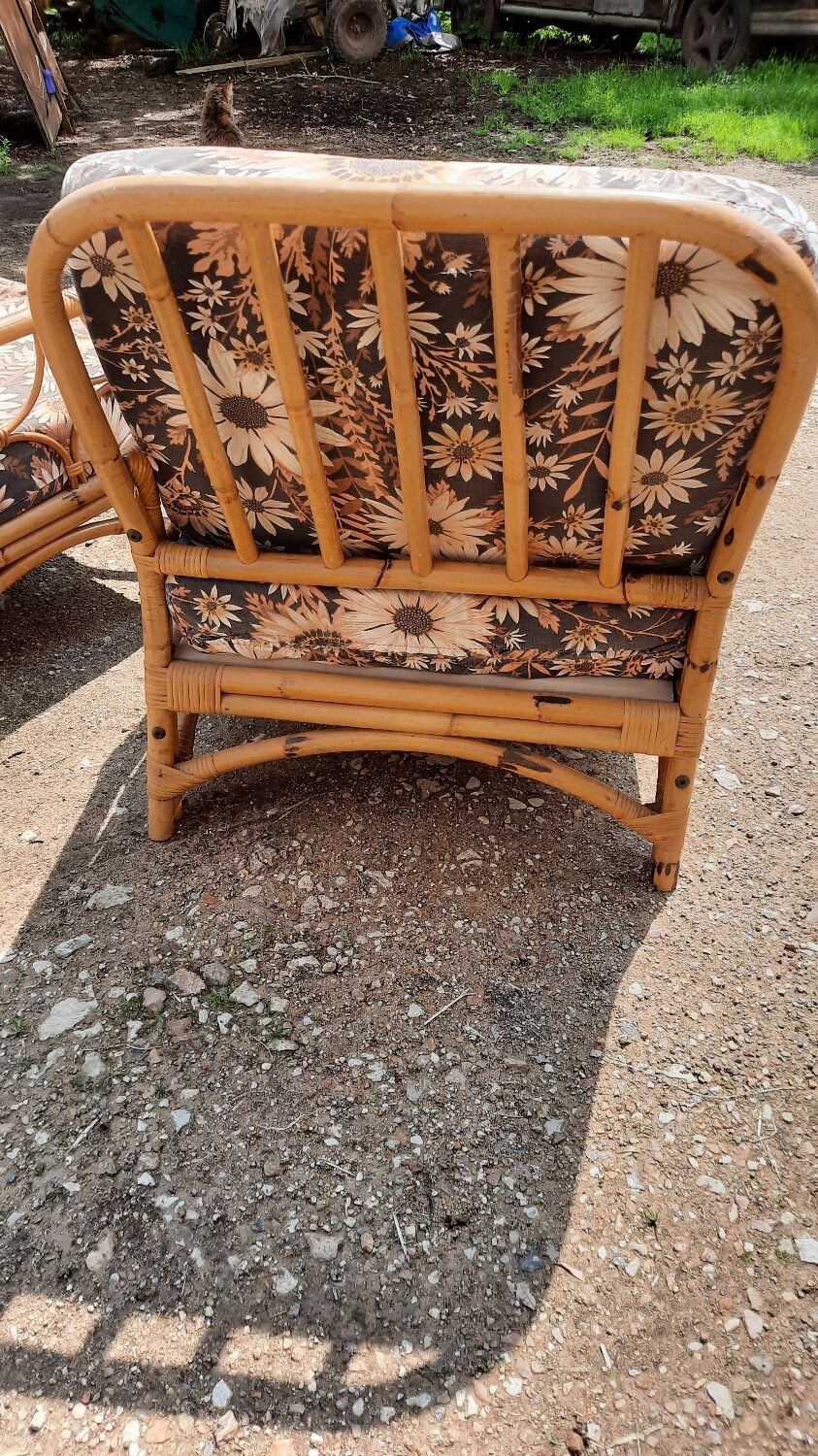 Salon de jardin rotin vintage