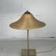 Lampe de table en laiton et rotin en roseau, Italie 1970
