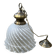 Brass and opaline pendant light, 1980s