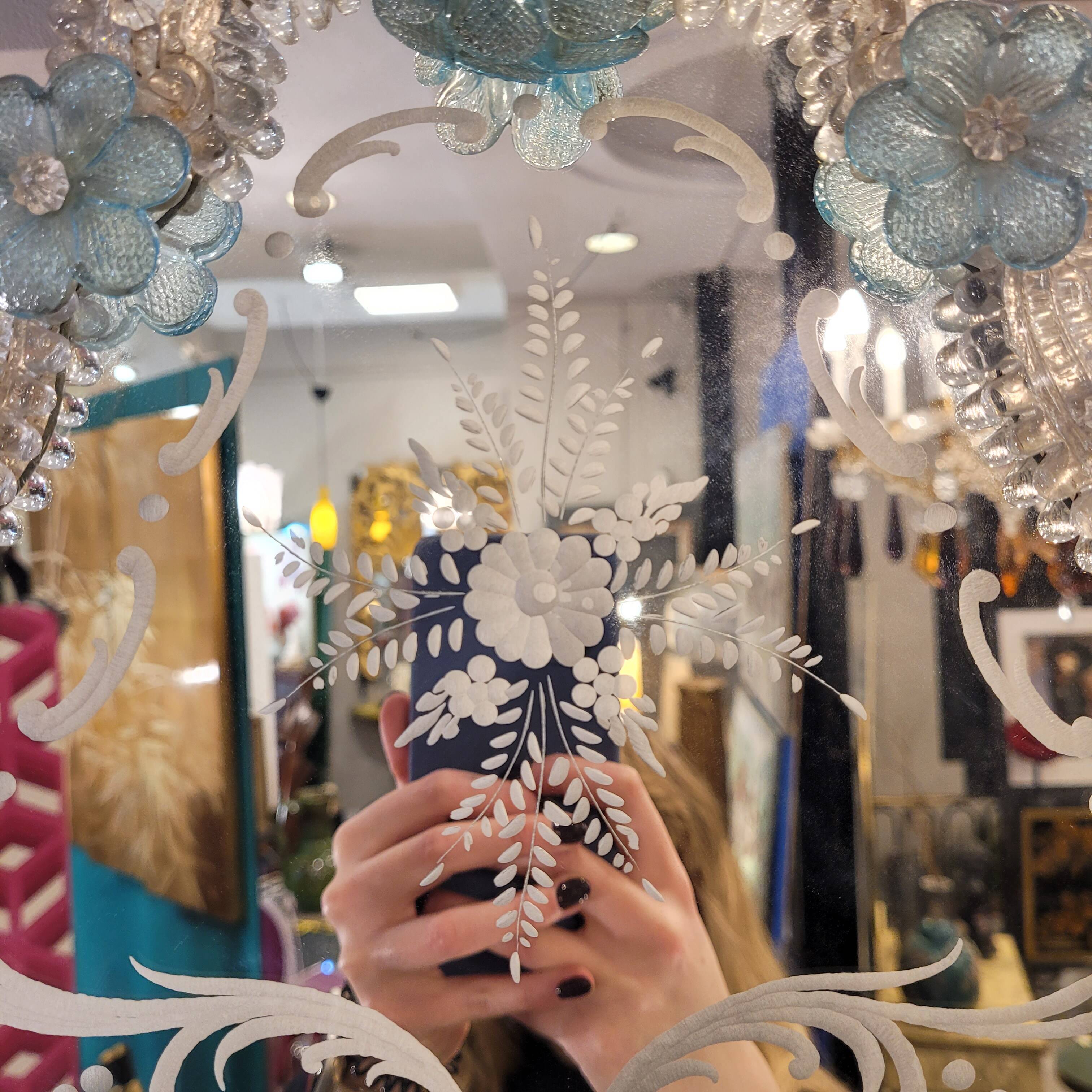 Espejo in Murano crystal, recorded in acid, Ongaro and Fuga, s.XX – Italia