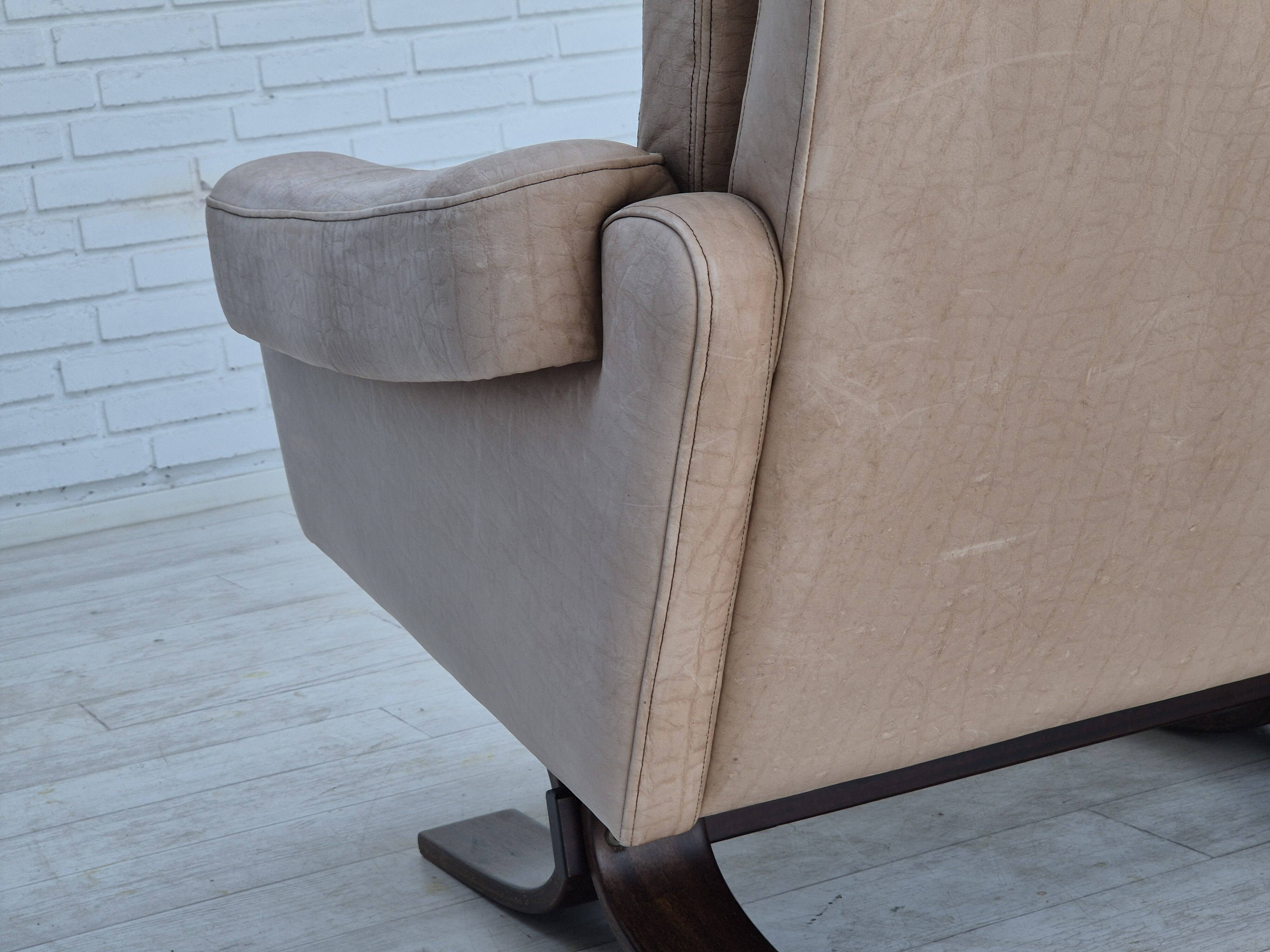 1970s, Scandinavian 2 seater sofa, original very good condition, leather.