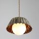 Vintage metal and opaline flower pendant lamp
