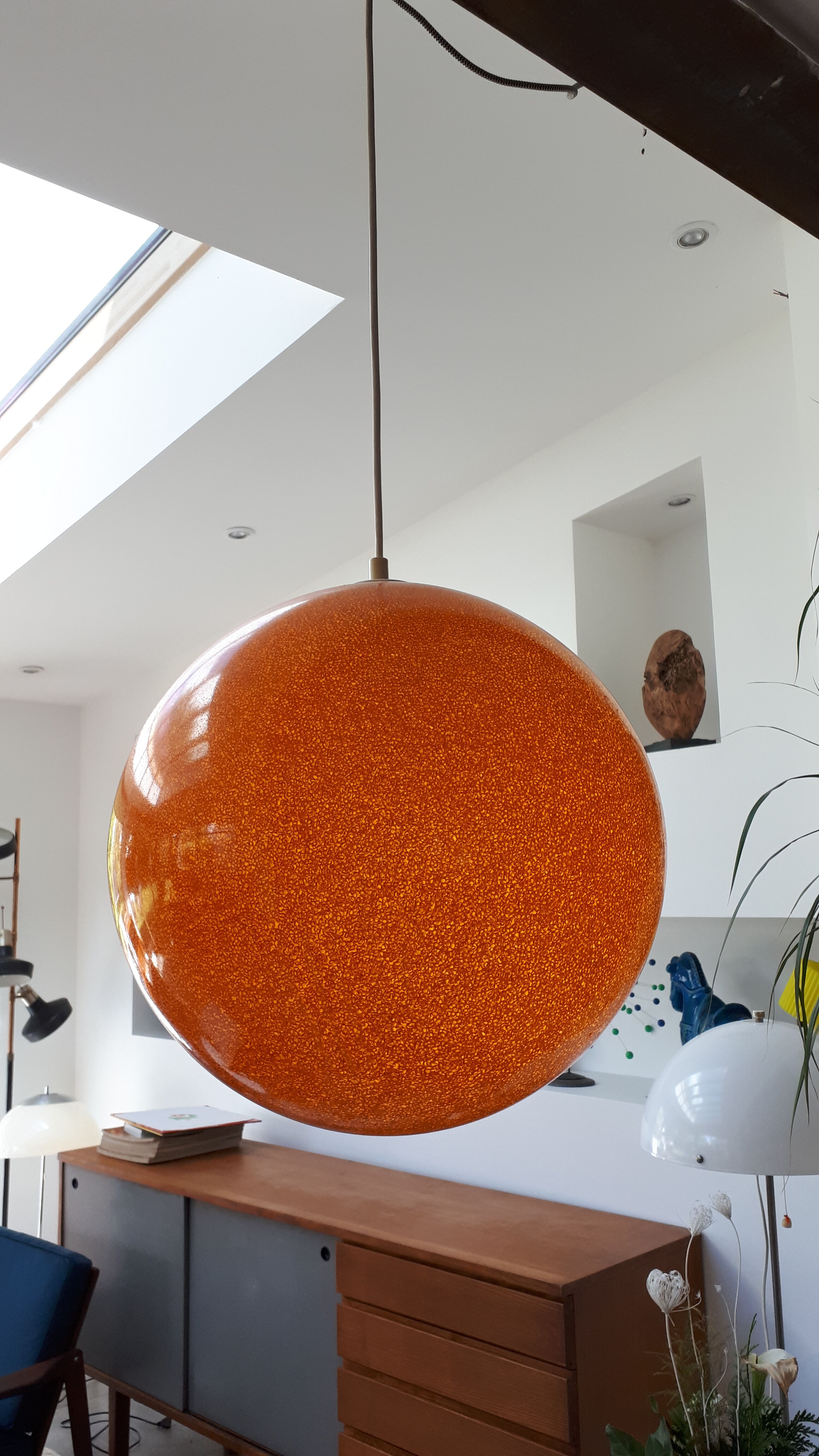 Globe Orange plastic style perspex, years 70/80