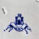 Plate in blue and red earthenware of Gien from the 19th century
