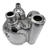 Large Vintage Vase • Pop Sculpture • Chrome Ceramic • Pols Potten • 1990