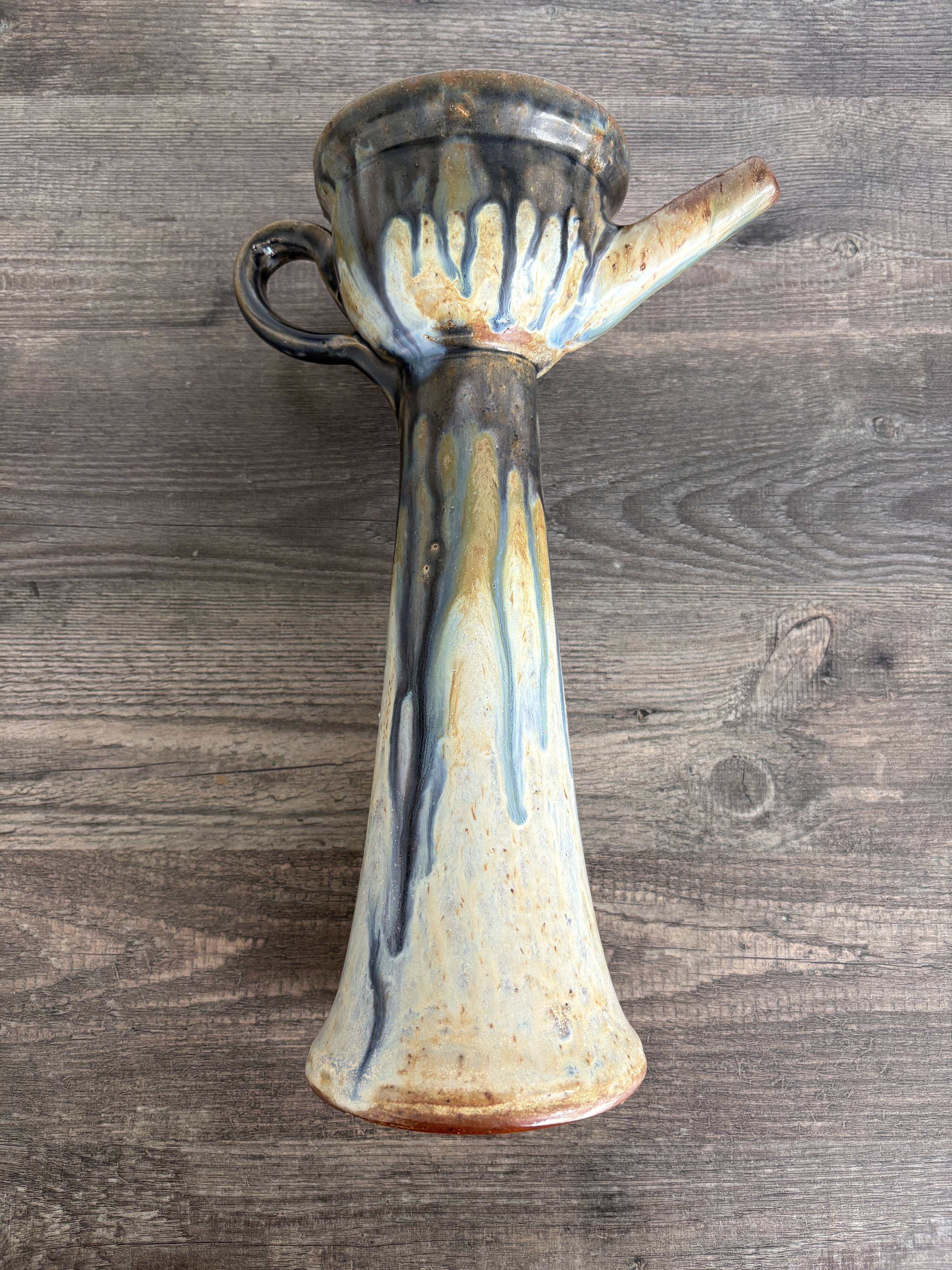 Bougeoir / Pied de lampe en céramique émaillée