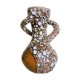 Vase Vallauris vintage brown-white