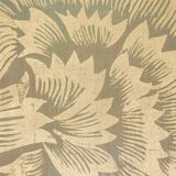 Painted canvas depicting doves in foliage.