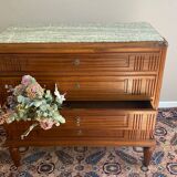 Dresser art deco top green veined marble